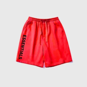 Essentials Fear of God Logo Shorts Red